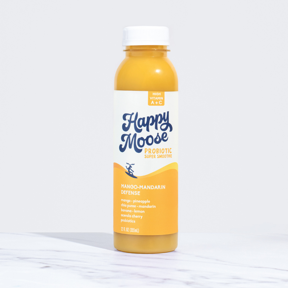Happy Moose Juice - Wholesale Wellness Juice/Tonic - Mango-Mandarin Defense, Probiotic Smoothie0