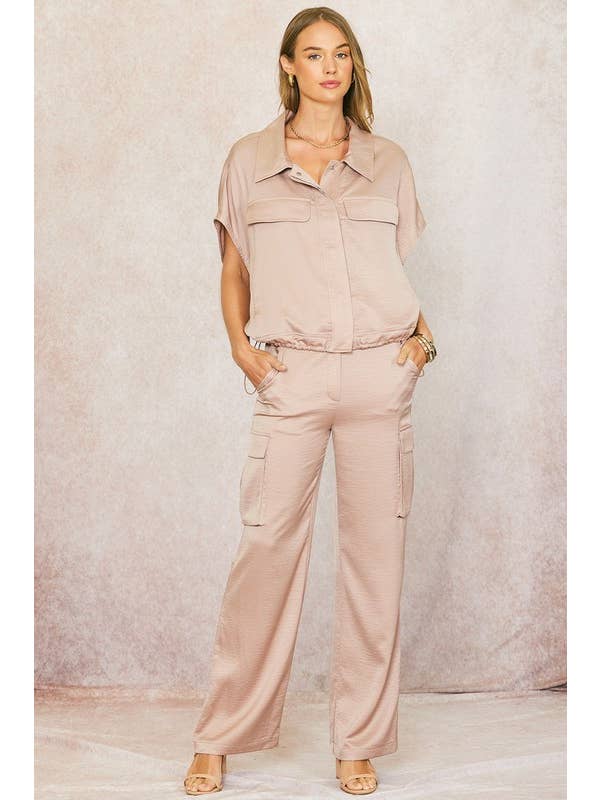 ILLA ILLA - Wholesale Pants - Women's - Satin Cargo Pants5