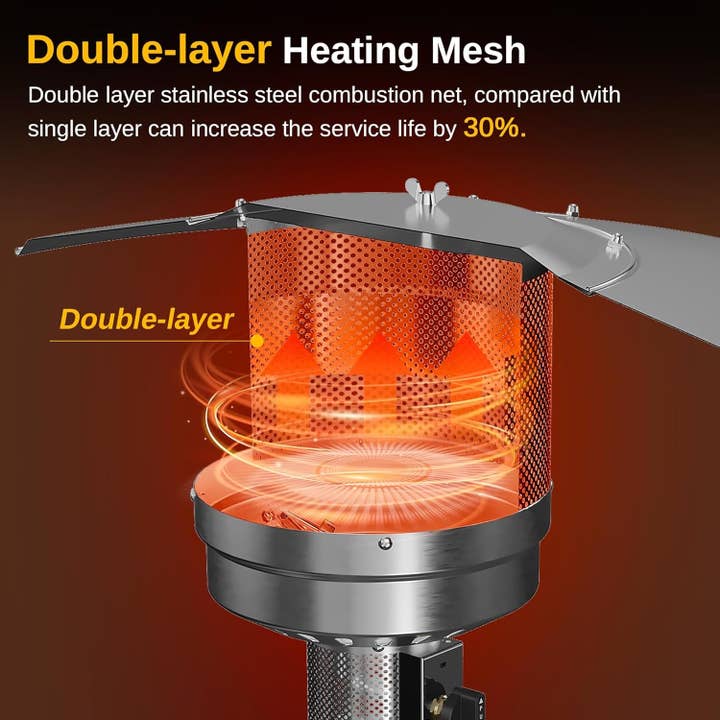 Bronze 50,000 BTU Outdoor Patio Heater With Table Design Feature for wholesale on Faire5