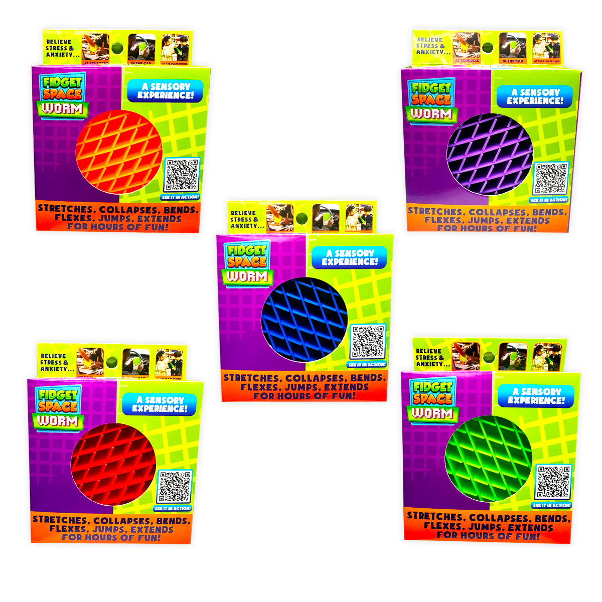 Kipp Brothers - Wholesale Fidget Toy - Kids - Fidget Space Worm Toy - 12 Pieces Per Display2