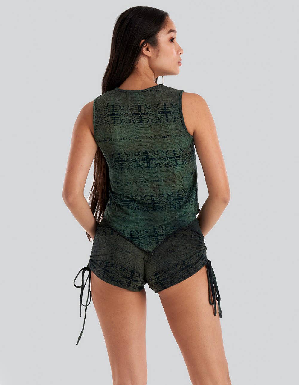 Kathmandu Imports - Wholesale Shorts - Women's - Tie-Dye Booty Shorts (TH-1480)2