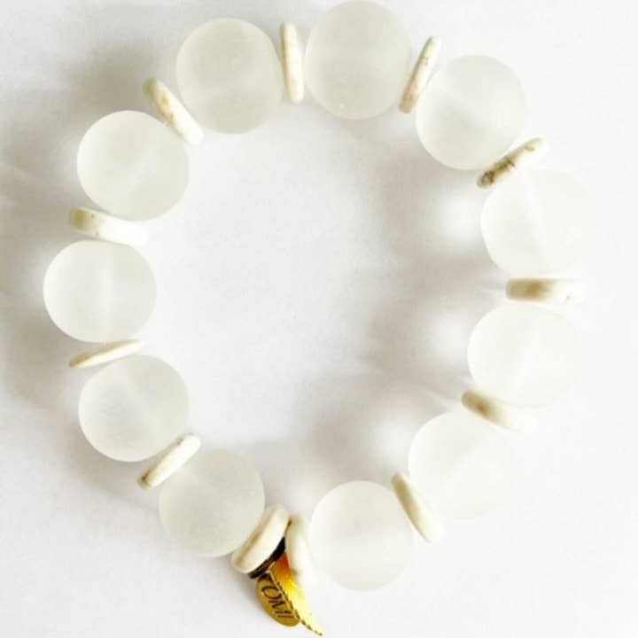 Verre transparent Namaste avec rondelle en os, 20 mm pour la vente par omibeads