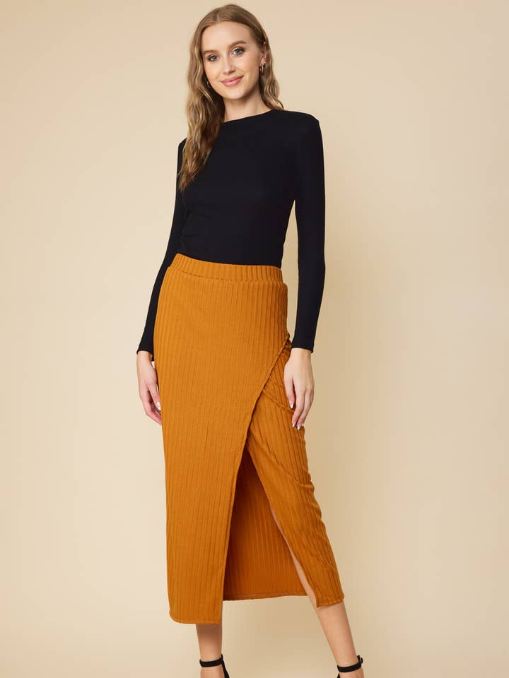 FSL Apparel - Wholesale Skirt - Women's - SS8032 - RIBBED WARP MIDI SEXY SKIRT10