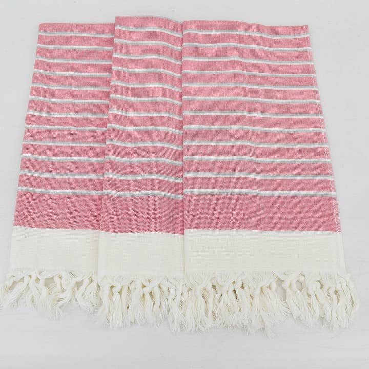 Organic Turkish Towels - Wholesale Hand Towel - Red Terry Hand Towel, Organic Cotton Towel Mtl-Eftly-Pshkr8