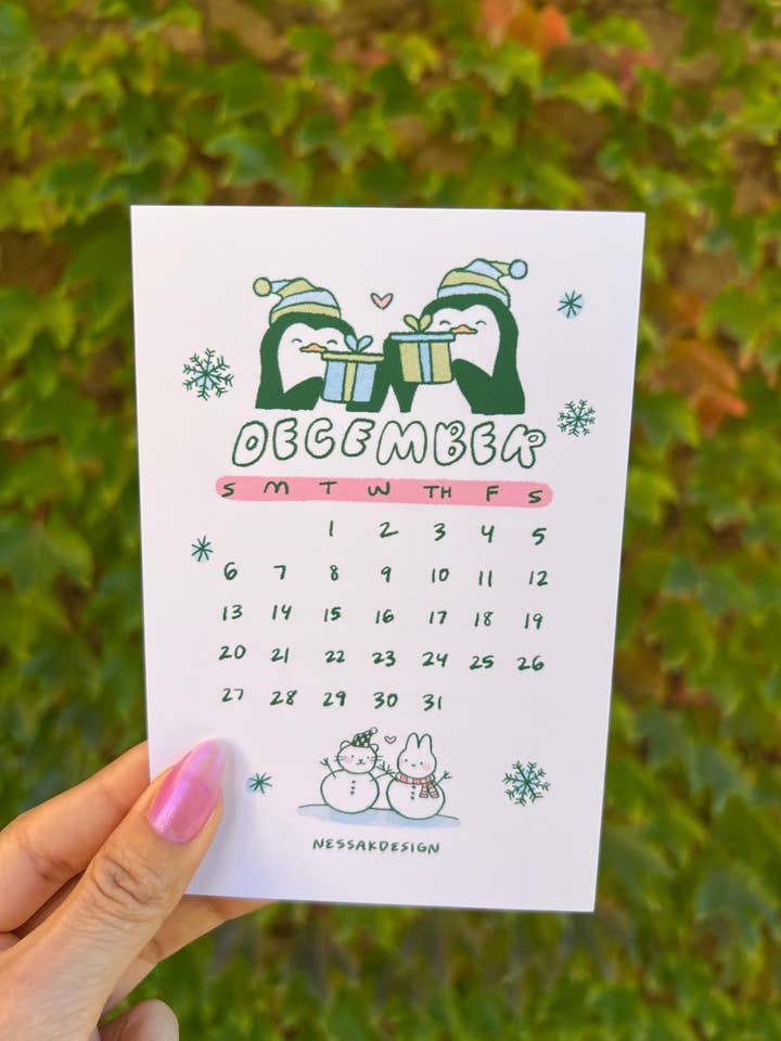 2026 Year Desk Calendar | 12 print set for wholesale by Nessakdesign