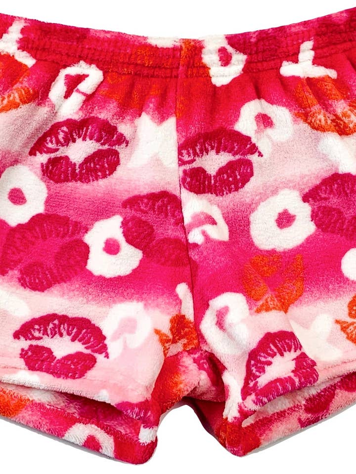 Fuzzy Lips Pajama Shorts for wholesale by Made With Love & Kisses