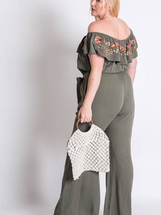 Davi & Dani - Wholesale Jumpsuit - Women's - PLUS SIZE FLORAL EMBROIDERED OFF SHOULDER JUMPSUIT14