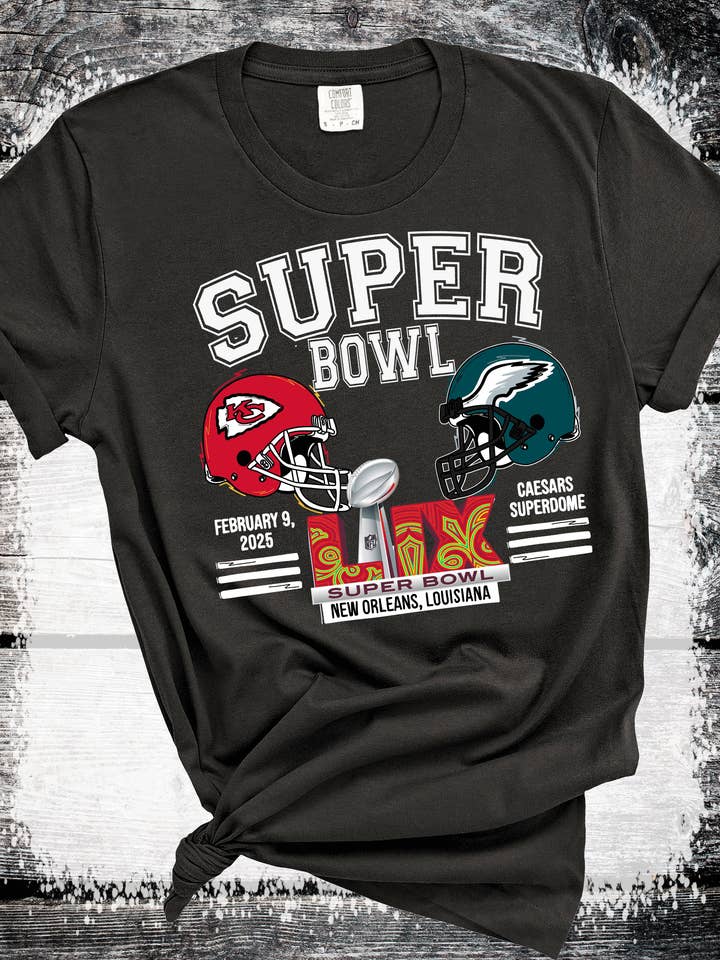 Super Bowl 2025 Chiefs New Orleans Eagles for wholesale by A Blessed Texas Mess Boutique