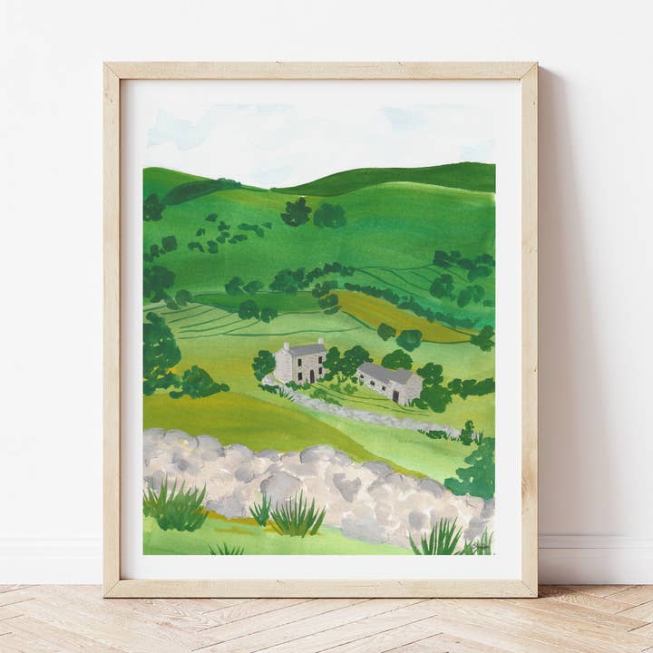Ireland Irish Countryside Landscape Art Print for wholesale by Emerald and Ivy Studios LLC