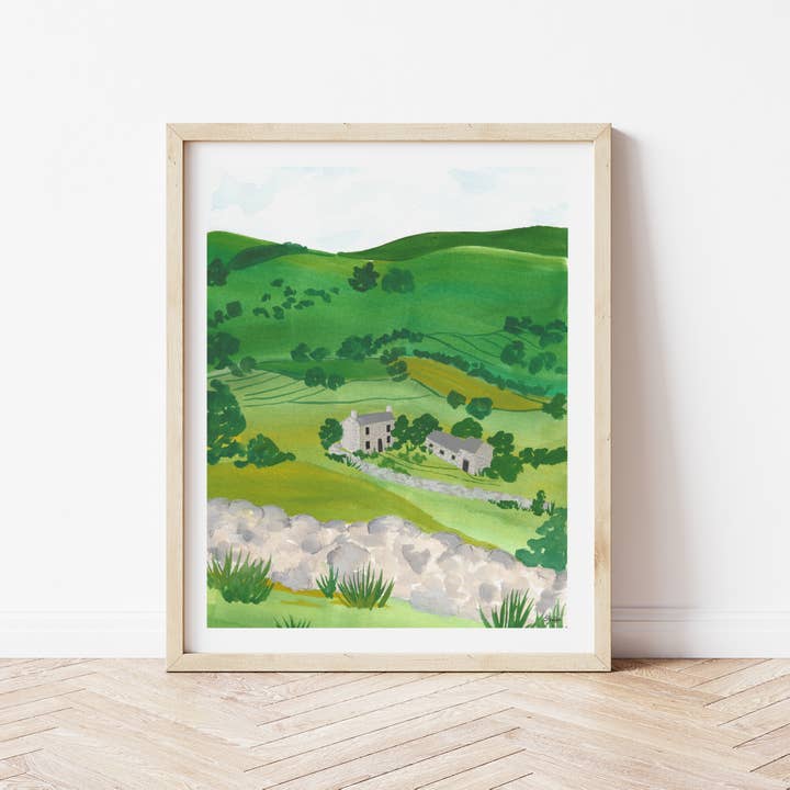 Ireland Irish Countryside Landscape Art Print for wholesale by Emerald and Ivy Studios LLC