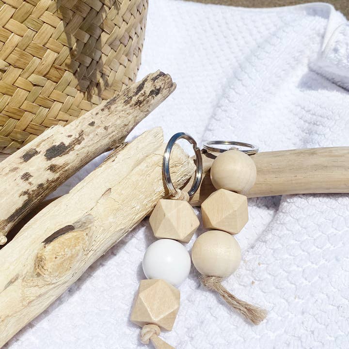 Simply Styled Art - Wholesale Keychain - Women's - Boho Wood Bead Geometric Keychain12