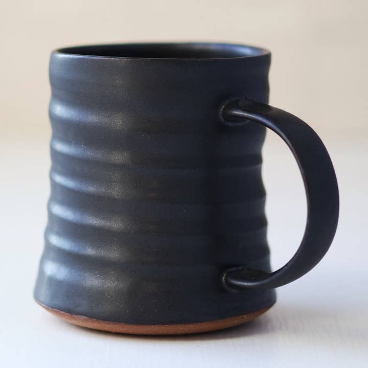 Diner Inspired Mug in Black for wholesale by Gravesco Pottery