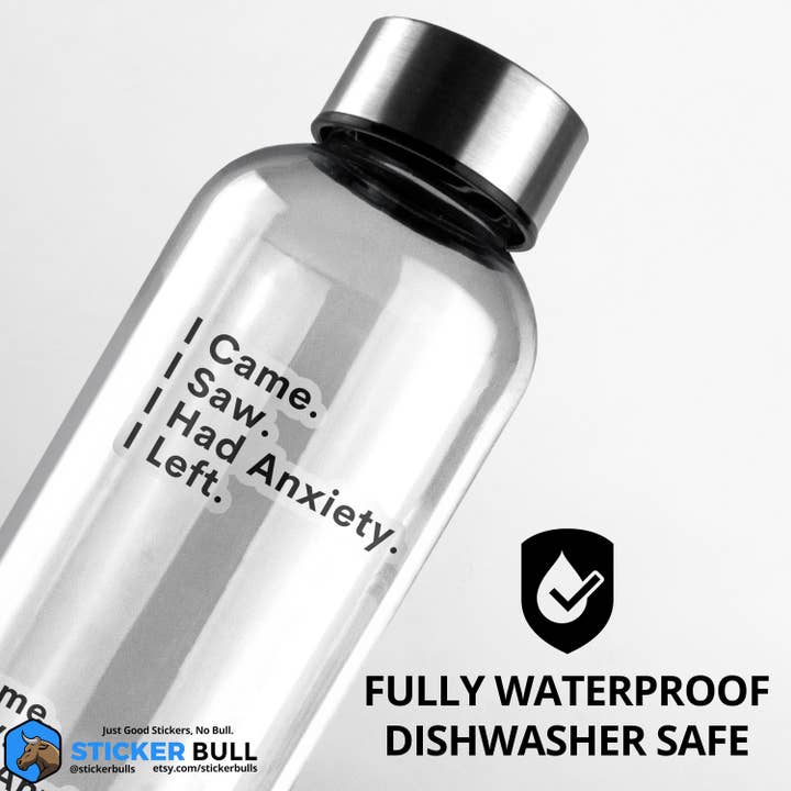 Sticker Bull – wholesale Sticker – I Came, I Saw, I Had Anxiety, I Left Sticker, Funny Sticker, Meme Sticker, Vinyl Sticker for Laptop, Car Or Water Bottle, Quote Sticker4