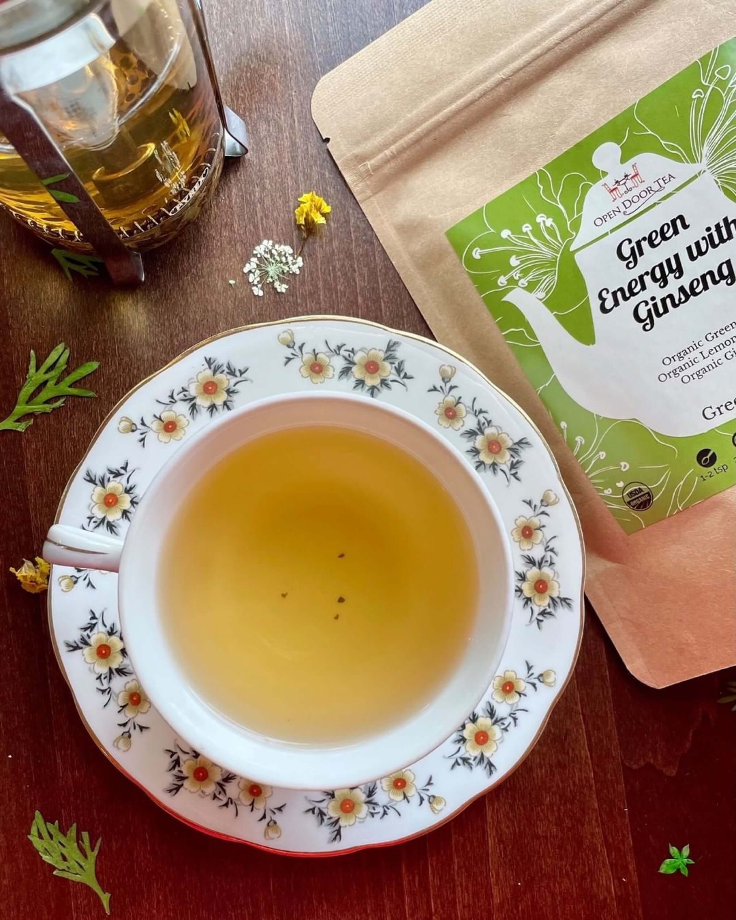 Open Door Tea - Venta al por mayor Tés saludables/desintoxicantes - Energía verde con ginseng | Té verde | A granel o al por menor2