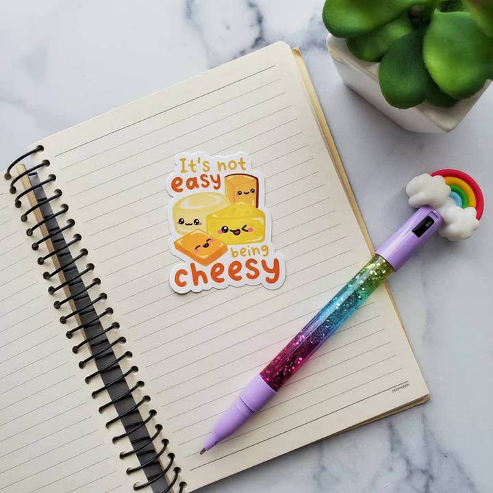 Muijistudio - Wholesale Sticker - It's Not Easy Being Cheesy Sticker, cheese sticker, funny2