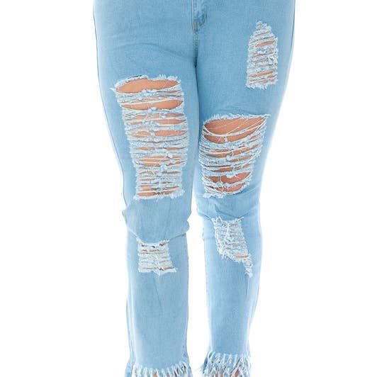 Plus Size Lange Broek Denim Dames Jeans Stretch voor wholesale door SEXY STAR DESIGN INC