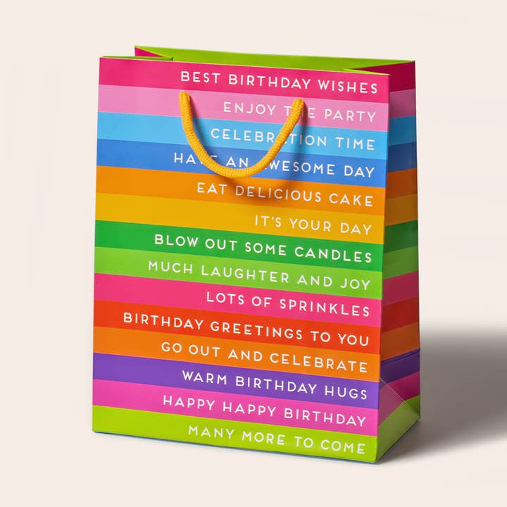 Bolsa de regalo Birthday Stripes para venta al por mayor de Seltzer Goods
