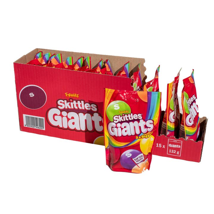 Grandpa Joe's Candy Shop - Wholesale Hard Candy - Limited Import - Skittles Giants Fruit 132g, 15ct