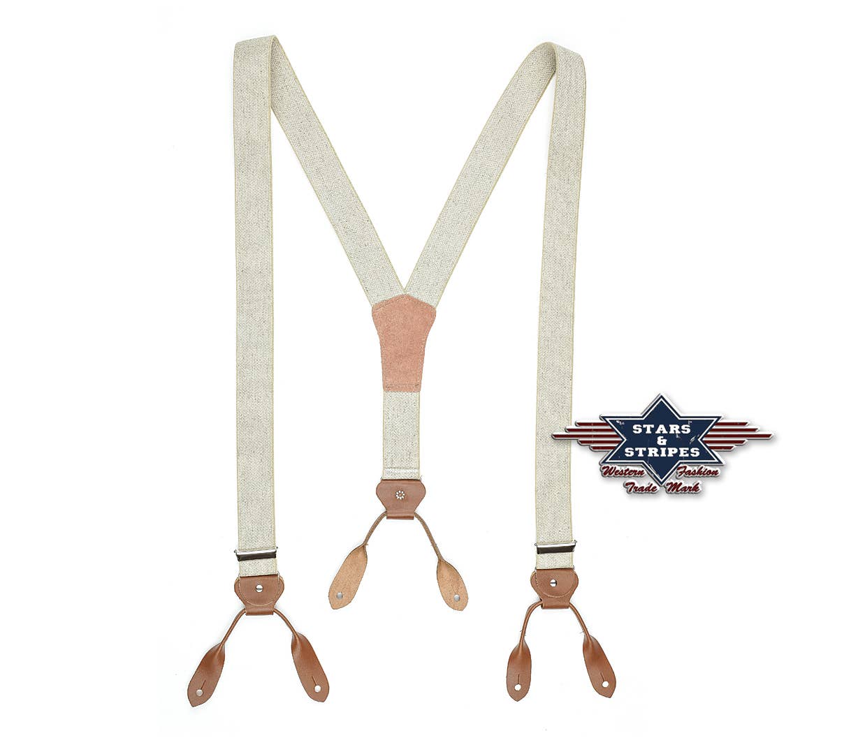 Stars & Stripes® - Wholesale Suspenders - Men's - Western braces - HT-02 natural
