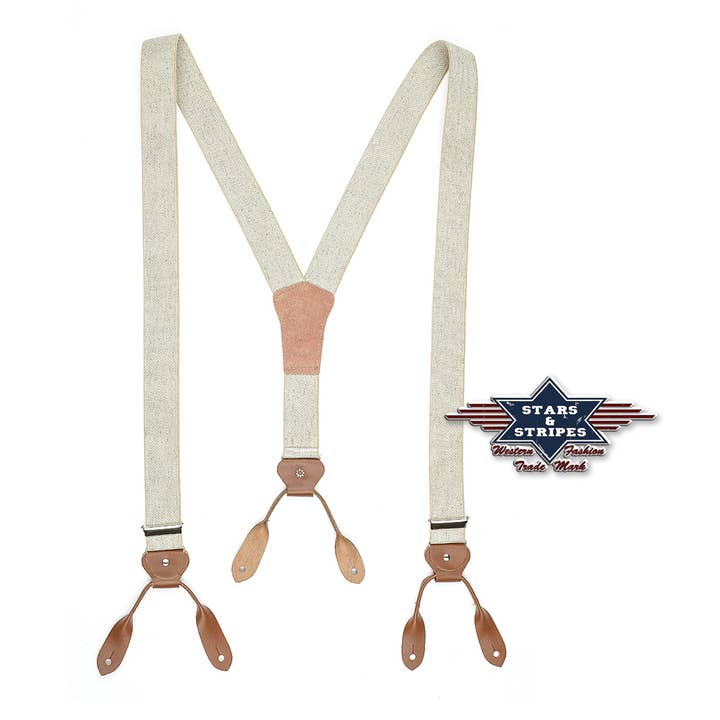 Stars & Stripes® - Wholesale Suspenders - Men's - Western braces - HT-02 natural0