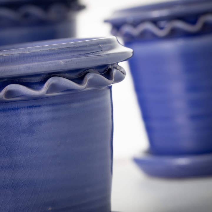 Sullivans Home Decor - Wholesale Plant Pot - Provincial Design Indigo Pots