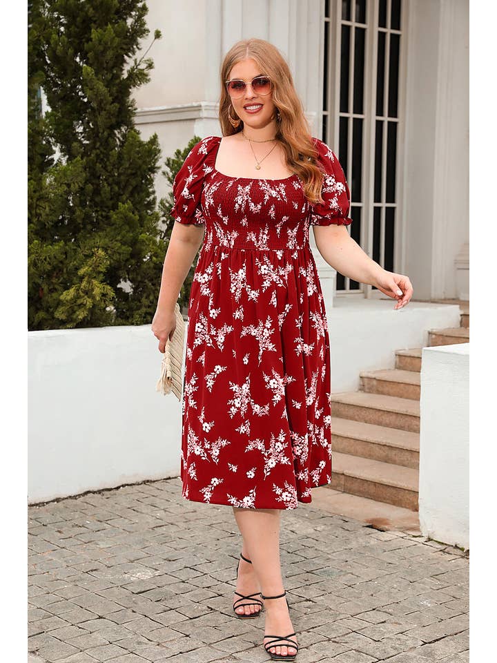 Suhkasana - Wholesale Dress - Women's - Printed Casual Vacation Dresses Boho Elegant Plus Size Dresses19