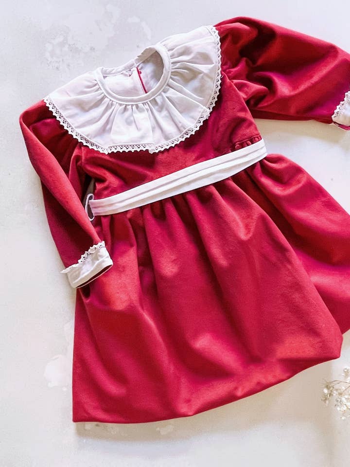 Robe de Noël en velours avec nœud pour la vente par Dainty Bear
