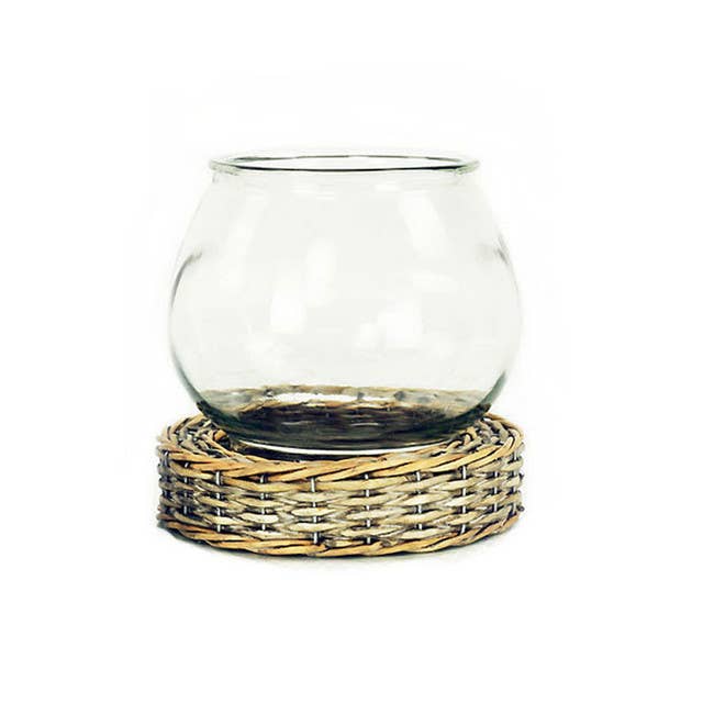 Vagabond Vintage – wholesale Terrarium – Glas och Wicker Terrarium - Stor