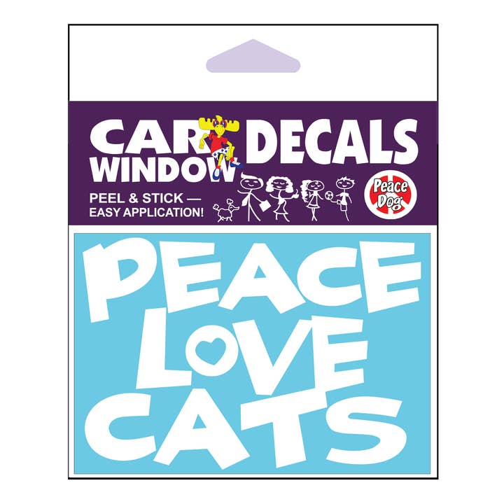 Peace Love Cats Vinyl Decal for wholesale by Imagine This Company