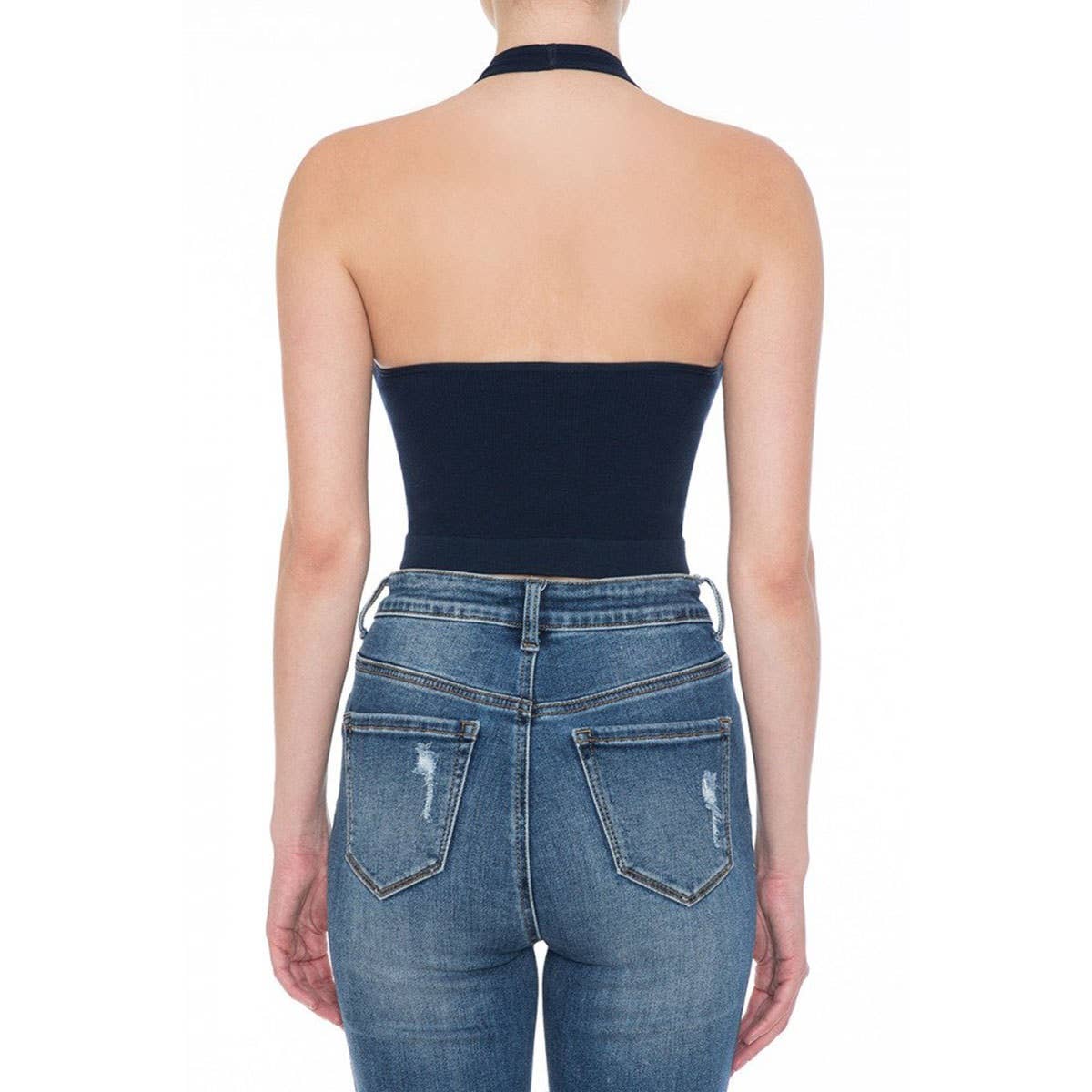 Timeless - Wholesale Tank Top - Women's - HALTER V NECK BRAMI RIBBED SEAMLESS CROP TOP9