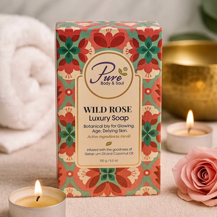 Wild Rose Luxury Soap Bar for wholesale by Auxilium Curations, LLC