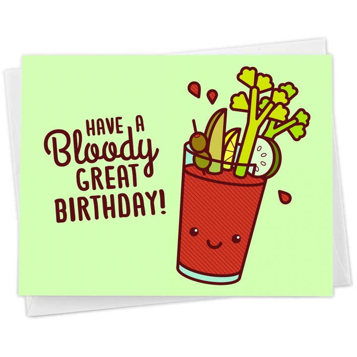 Bloody Mary Birthday Card "Bloody Great Birthday" for wholesale by Tiny Bee Cards
