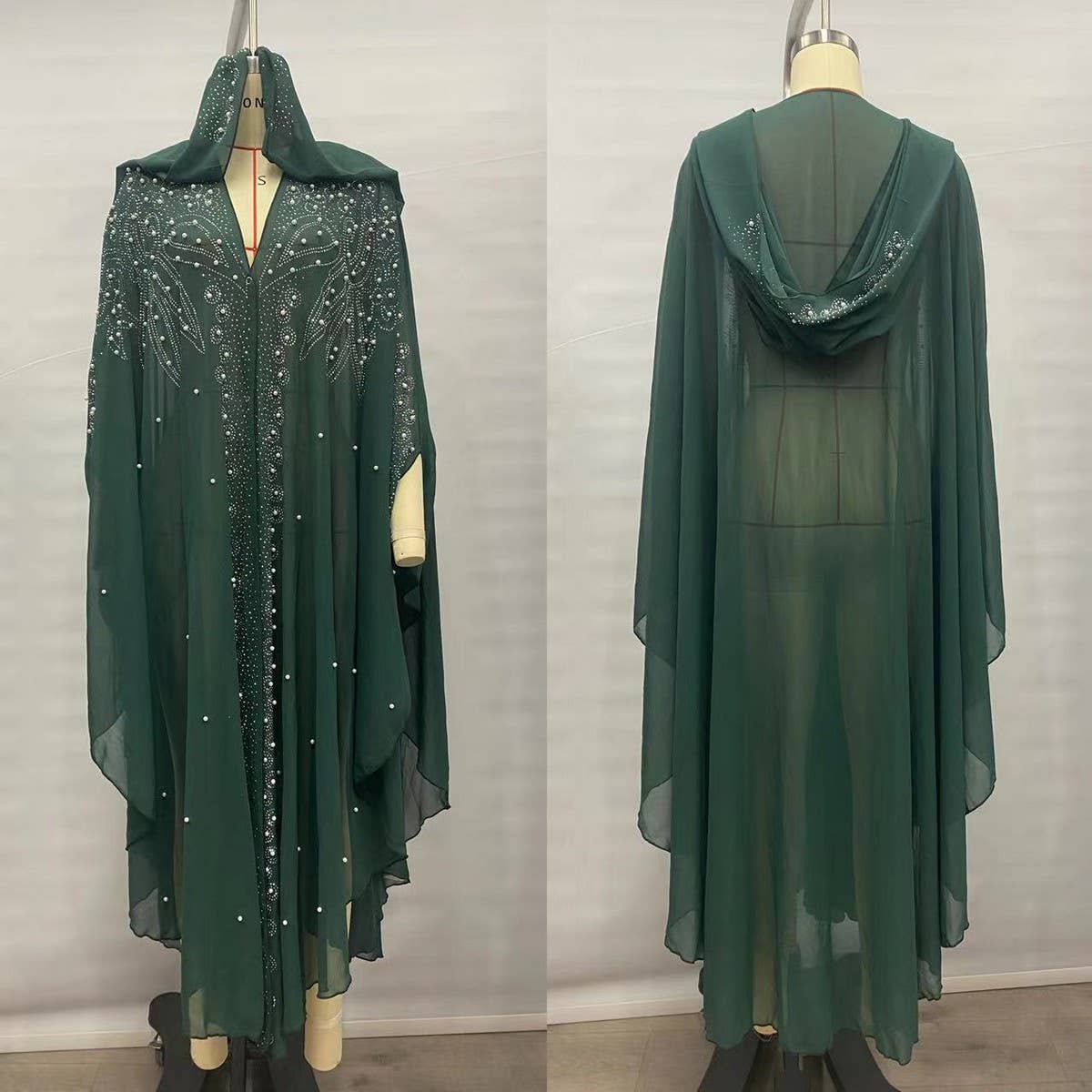 ACCITY - Wholesale Cape - Women's - African Beaded Long Robe Muslim Cape Hooded Dress_CWMM61388