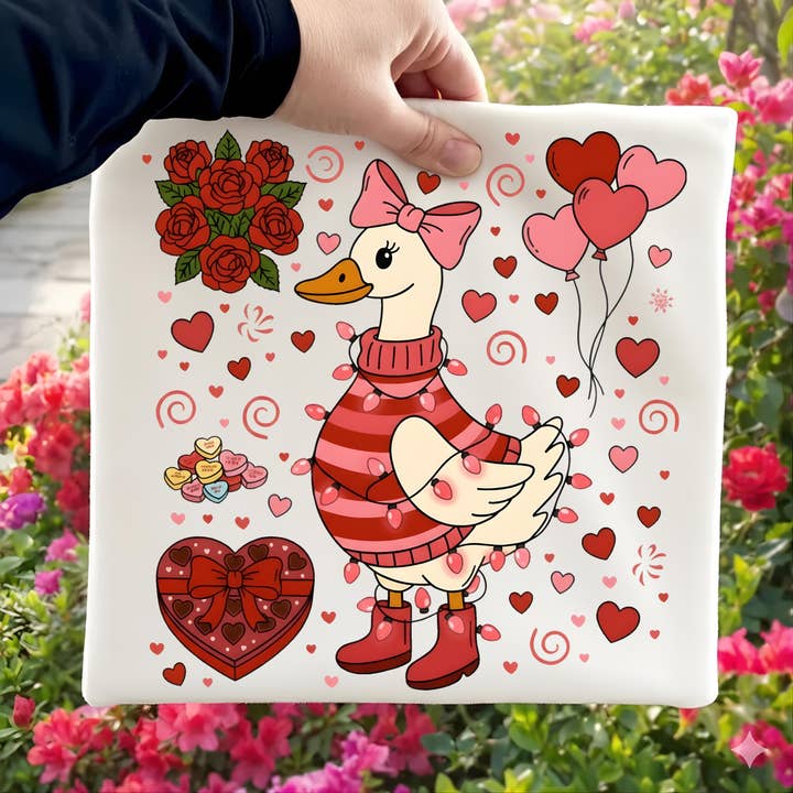 Silly Goose Valentines Tee, Funny Lovely Goose Heart Sweater for wholesale by DLT Ecommerce