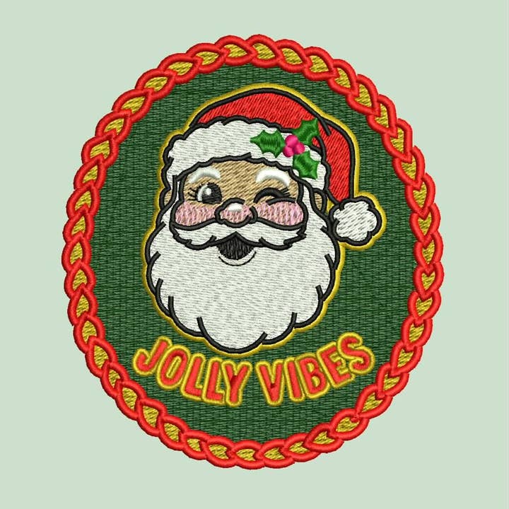 Eric Hill Designs, LLC - Wholesale Patch - Jolly Vibes Christmas Embroidered Patch1