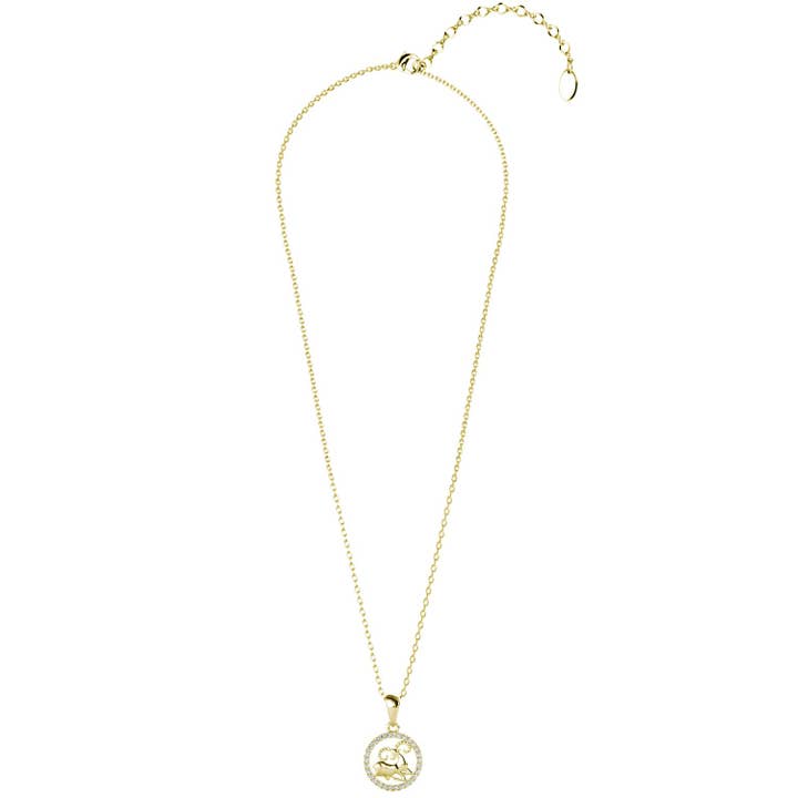 CARALI / MYC Paris - Wholesale Pendant/Charm Necklace - Aries Zodiac Pendant - Gold and Crystal