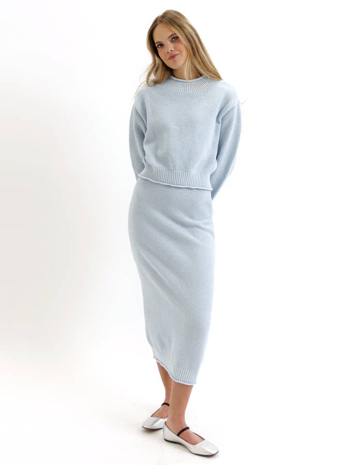 Carpe Diem Straight Cut Midi-Length Sweater Skirt for wholesale by Downeast