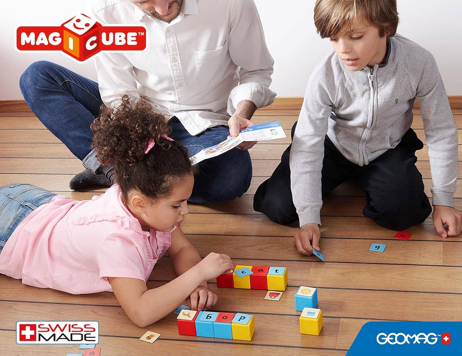 GEOMAGWORLD USA - Vente Jeu construction – enfant - Geomag™ Magicube Apprendre les Mots 55 Pièces Ensemble de Construction STEM5