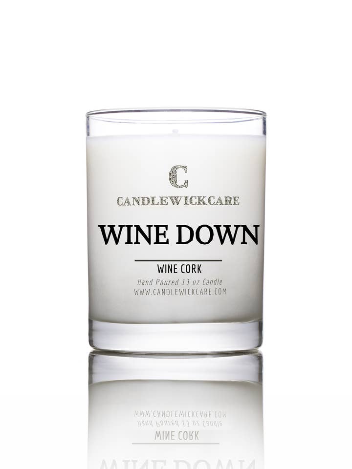 CandlewickCare Wine Down Duftkerzen im Glasgefäß (13 Unzen) für den Großhandel von CANDLEWICKCARE