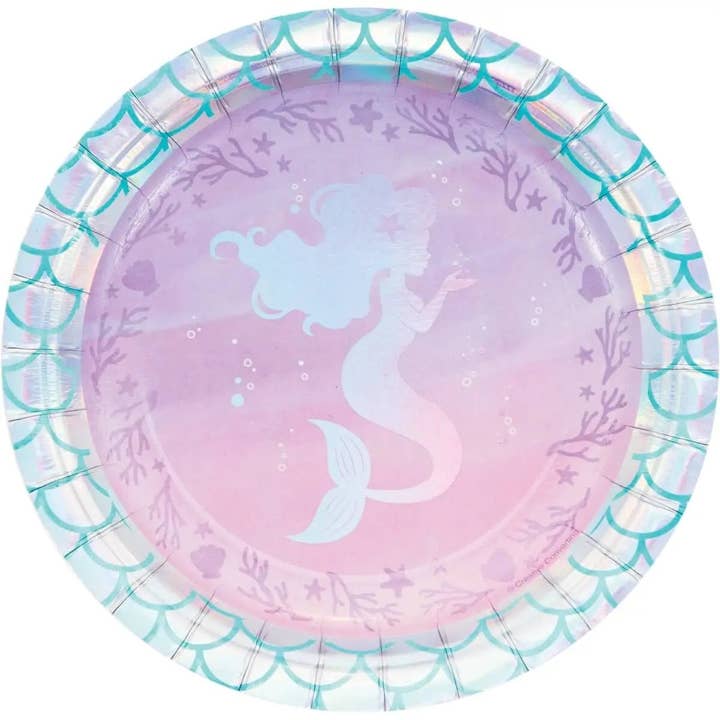 Mermaid Shine Iridescent 7" Plates for wholesale by Party Expo, LLC