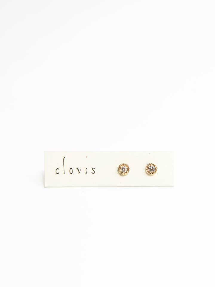 Borchie a cerchio in oro 14 carati+diamanti per la vendita all'ingrosso da parte di Clovis Jewelry