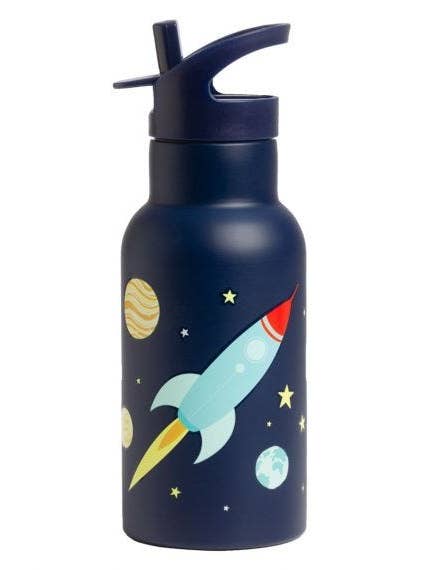 Kids stainless steel drink/water bottle: Space for wholesale by A Little Lovely Company