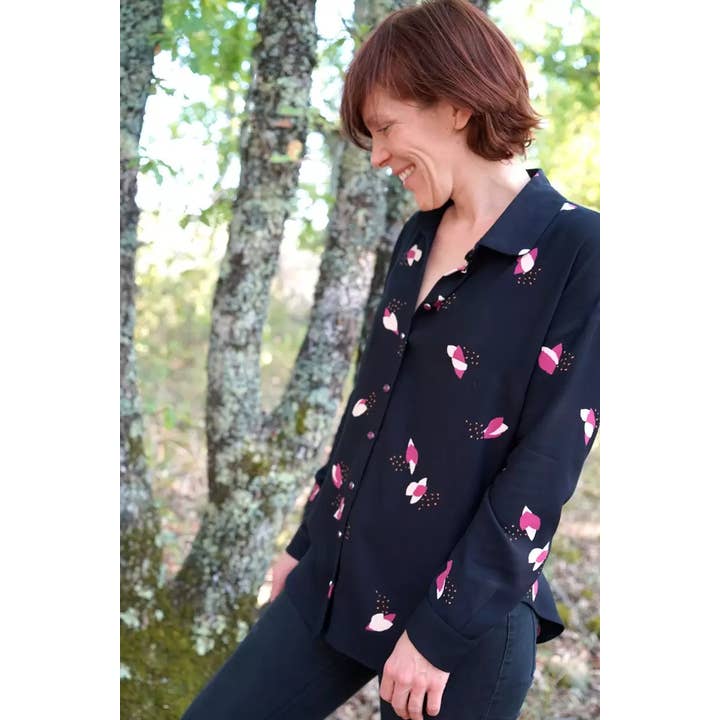 Eglantine et Zoé - Wholesale Fabric - Fago Black Liquorice Viscose Twill Fabric5