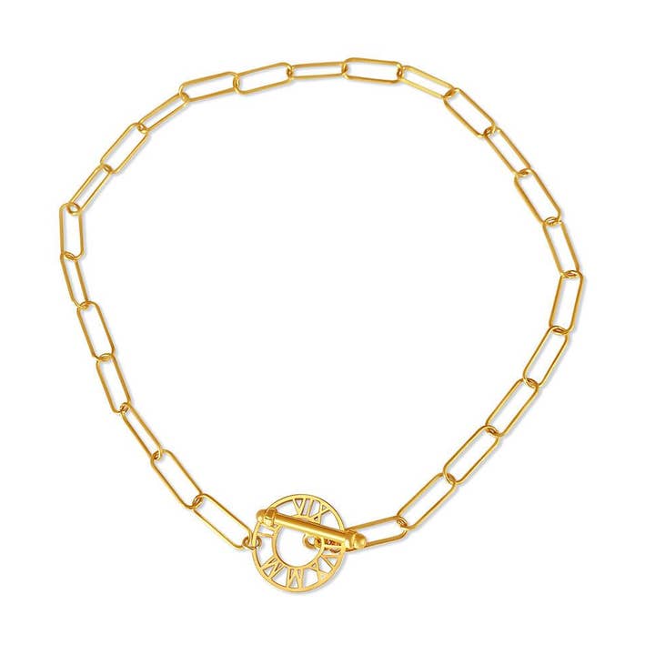 Colar de Corrente com Retângulo de Data Especial por atacado de Anna Lou of London