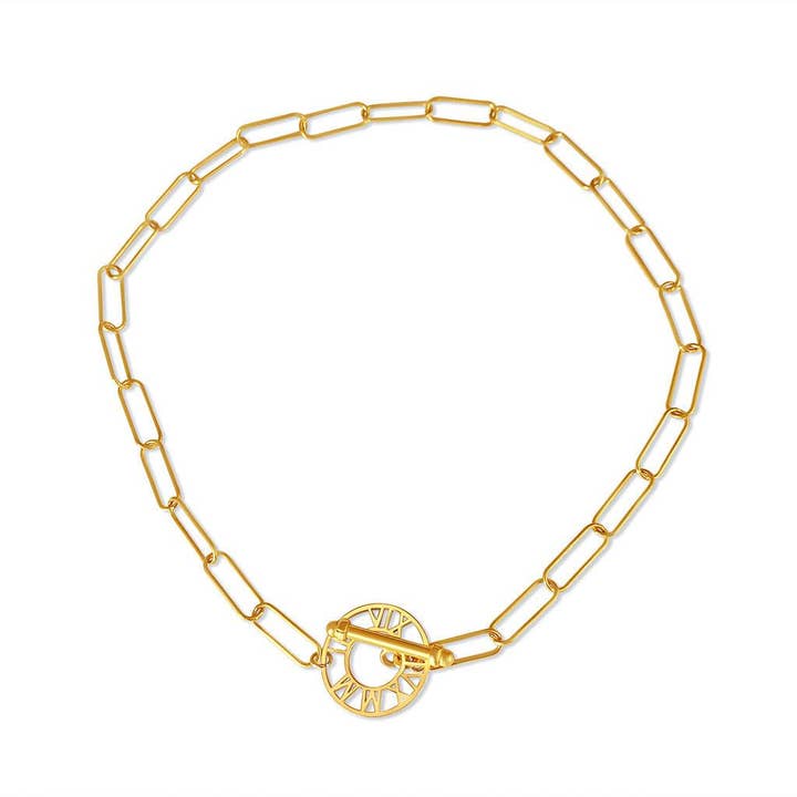 Special Date Rectangle Chain Necklace for wholesale by Anna Lou of London