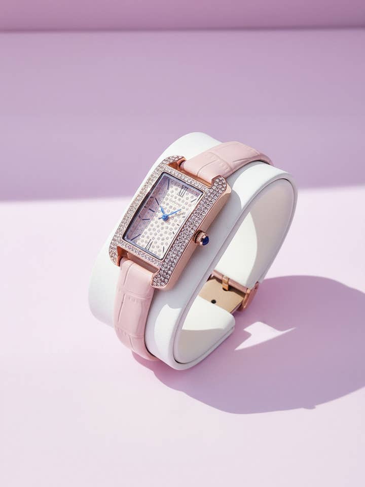 Crystal Bezel Oblong Face Watch for wholesale by Arya Jewellery Wholesale