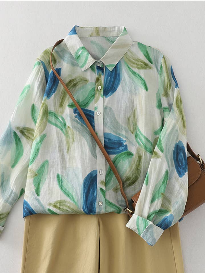Ink Splash Printed Shirt| Versatile Blouse| 4 pcs for wholesale by Whisper Mint