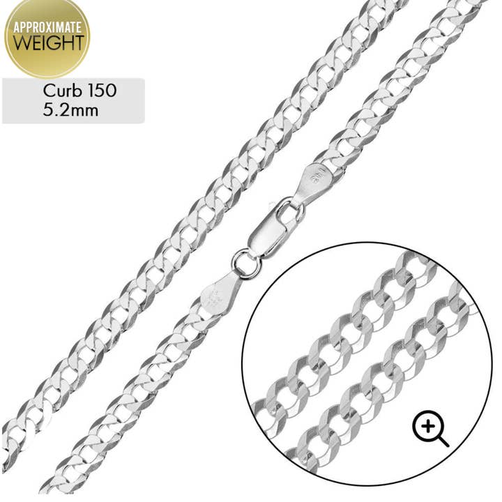 Panzerkette aus massivem 925er Silber, 5,2 mm, für Damen und Herren für den Großhandel von SilverLiza