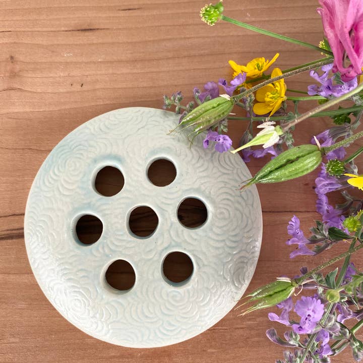 Hester's Studio - Wholesale Decorative Tabletop Object - Mason Jar Flower Frog Topper2