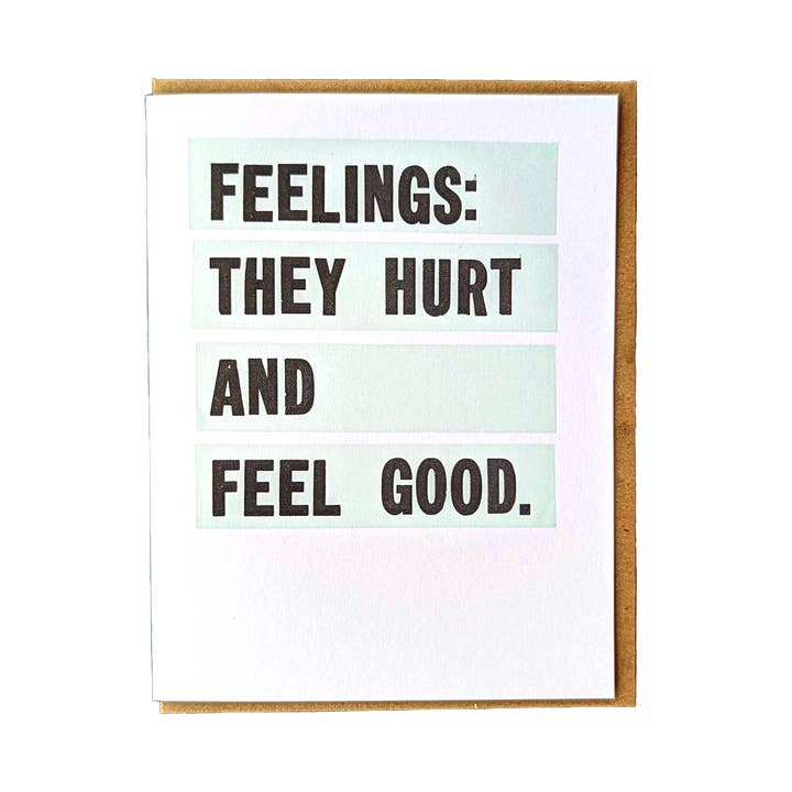 Feelings Cards Hurt & Feel Good Greeting Card for wholesale by Pretty Good Co.